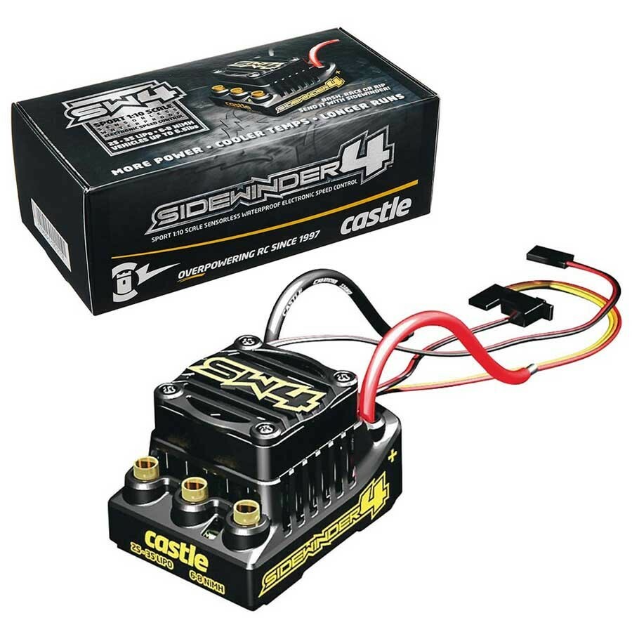 NEW Castle Creations SW4 Sidewinder 4 Sensorless WP ESC Brushed Brushless 2-3S