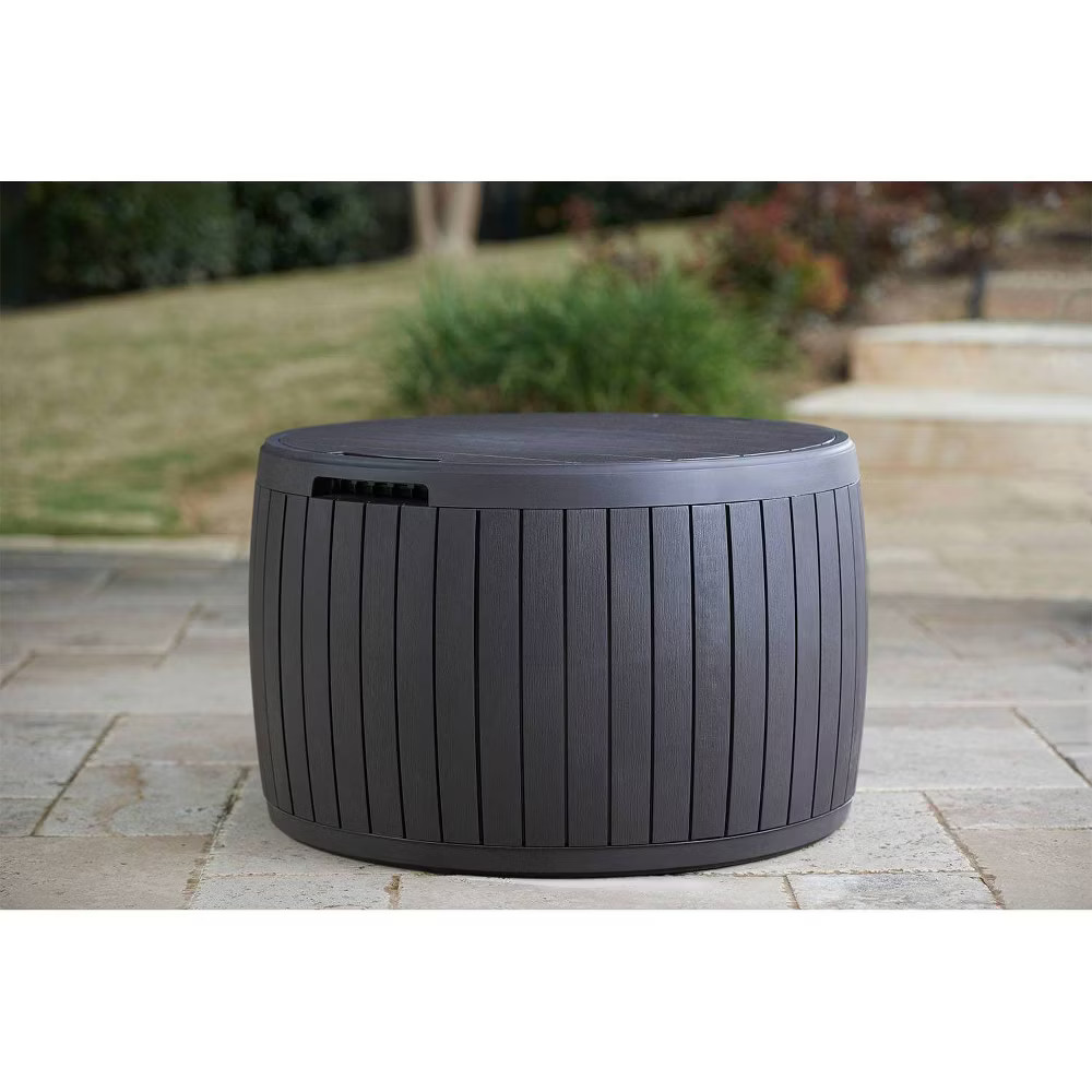 Keter 37gal Circa Wood Deck Box Brown