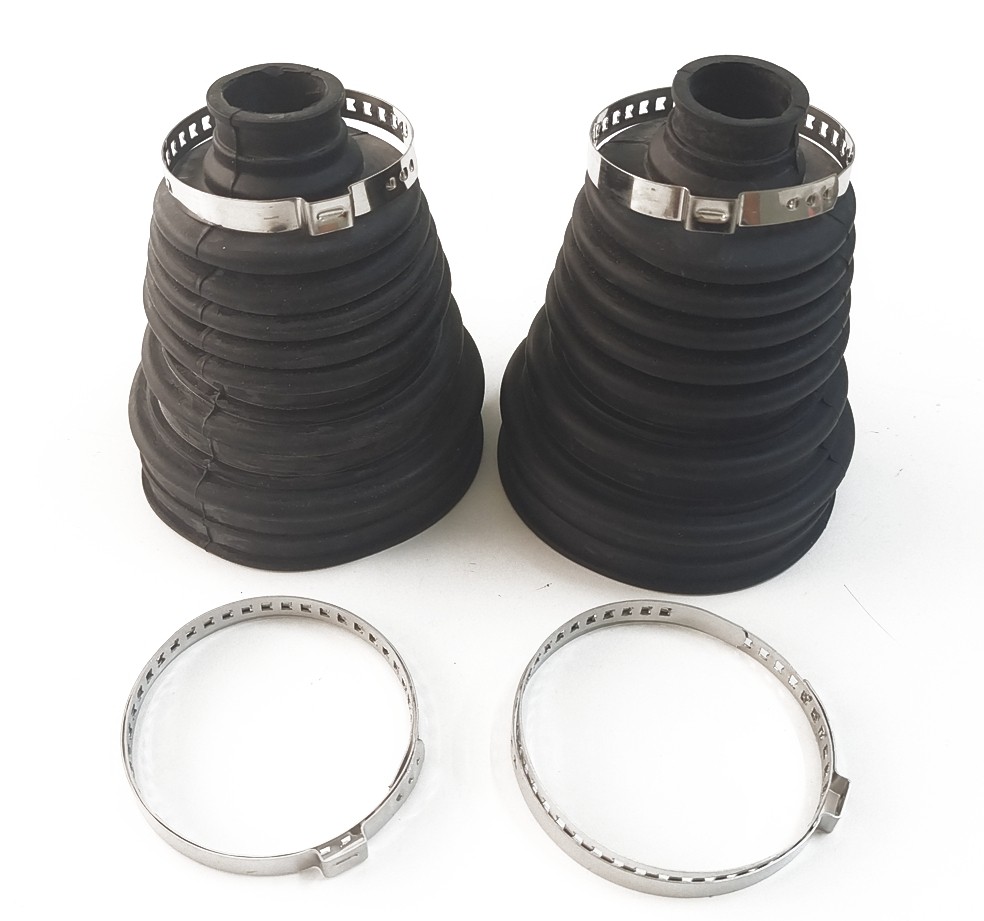 2‌X Car Drive Shaft CV Axle Joint Boot Dust Cover Kit Universal Rubber w/Clamp‌s