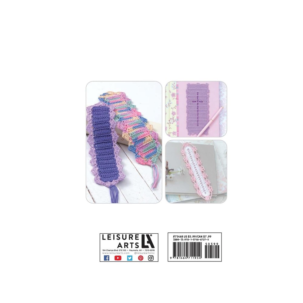 Leisure Arts Crochet Thread Bookmarks Book Multi Color