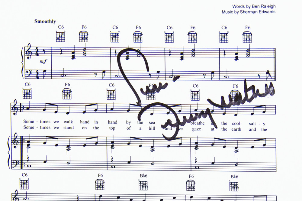 Johnny Mathis Autographed Music Sheet (ACOA)