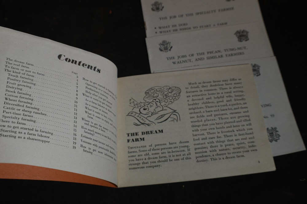 WW2 Shall I be a Farmer Brochures for Military Veterans *Fruit*Pecans*Walnuts*