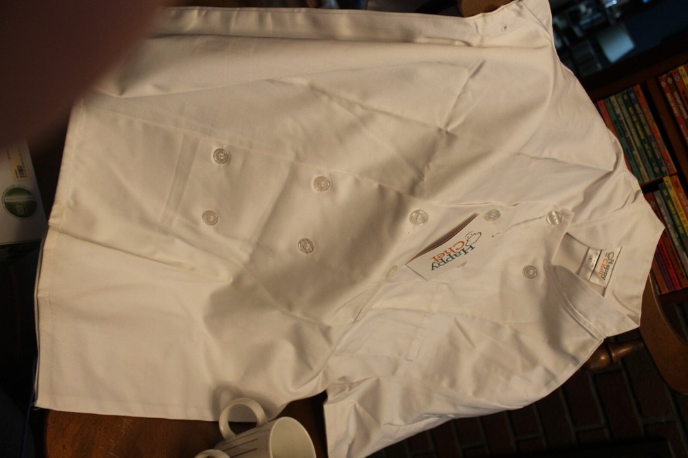 Happy Chef Size Medium Chef Coat White ~ Style 403SS