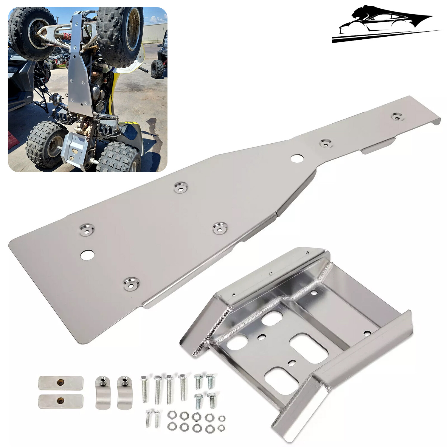 For SUZUKI LTZ400 Full Chassis Glide & Swing Arm Skid Plate Guard Combo