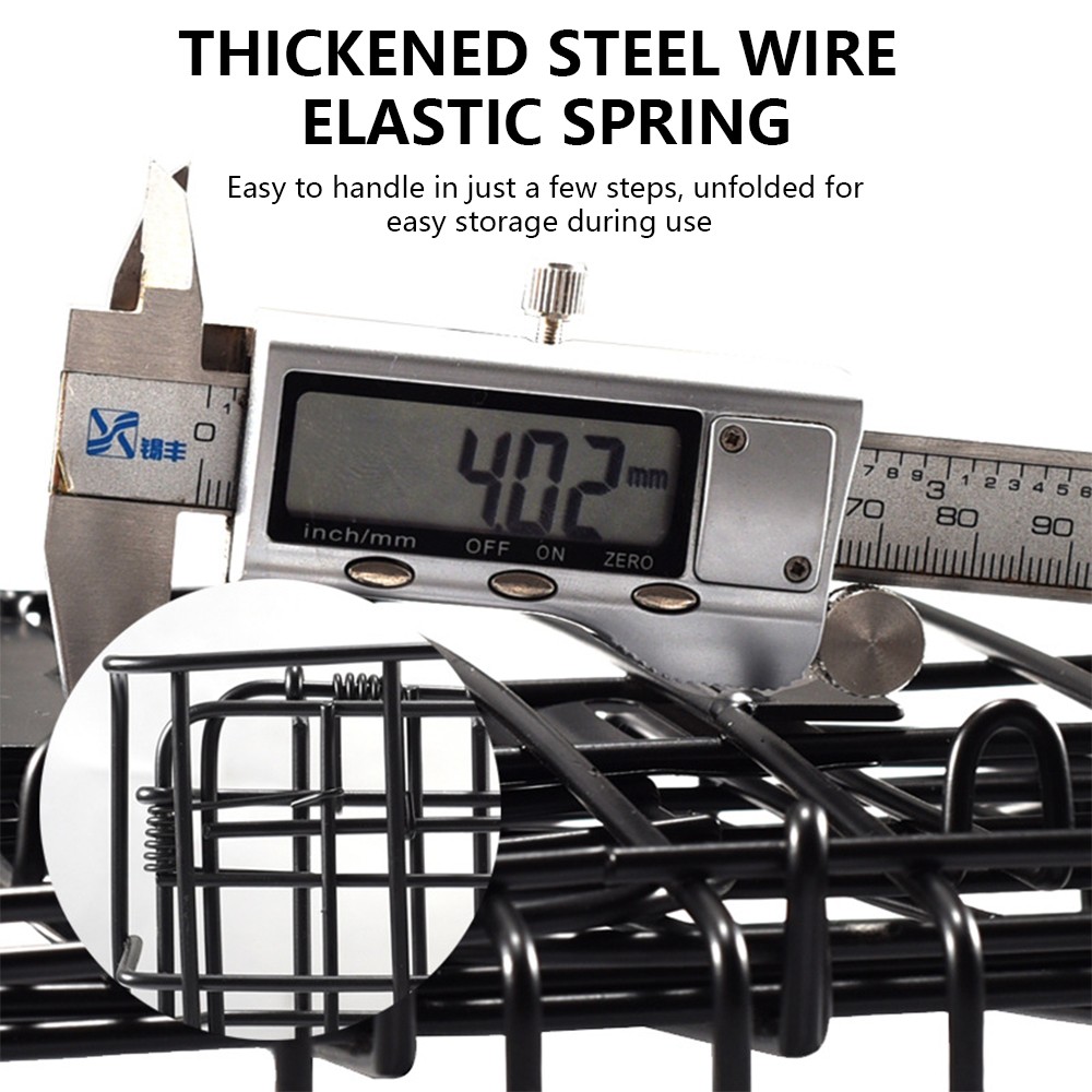 Foldable Bike Front Rear Basket Bicycle Handlebar Rack Pack Carrier Basket Set