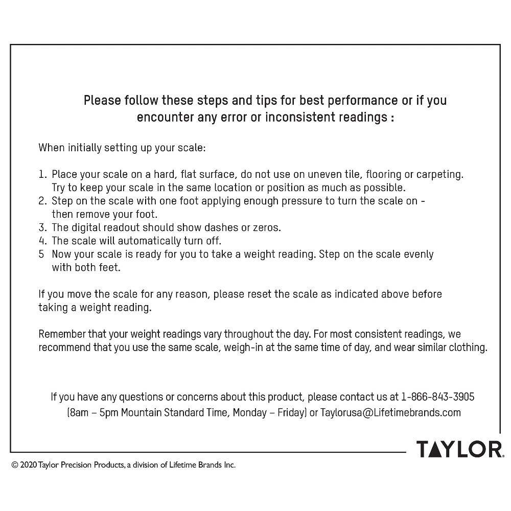 Taylor Body Composition Scale 400 lb Capacity