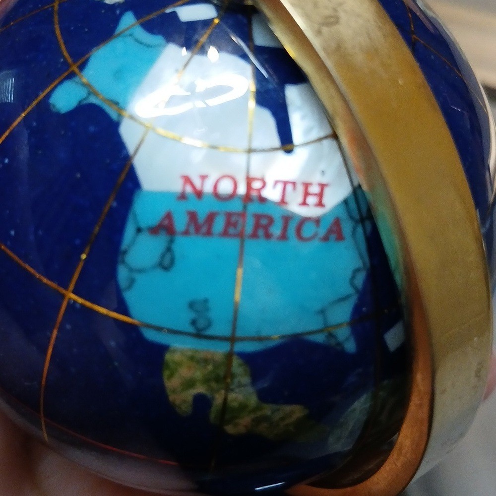 Blue Lapis Lazuli Gemstone World Globe