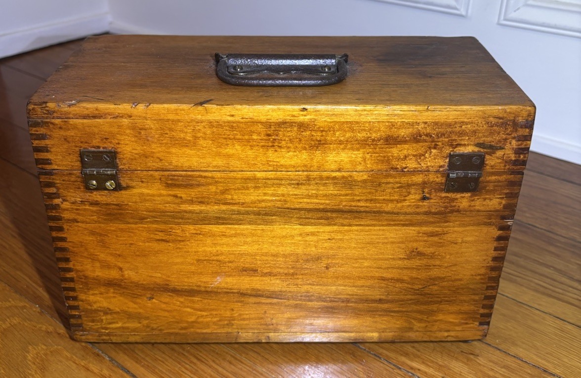 Vintage Sears Craftsman Surveying Transit Bubble Level Brass Scope Wooden Box