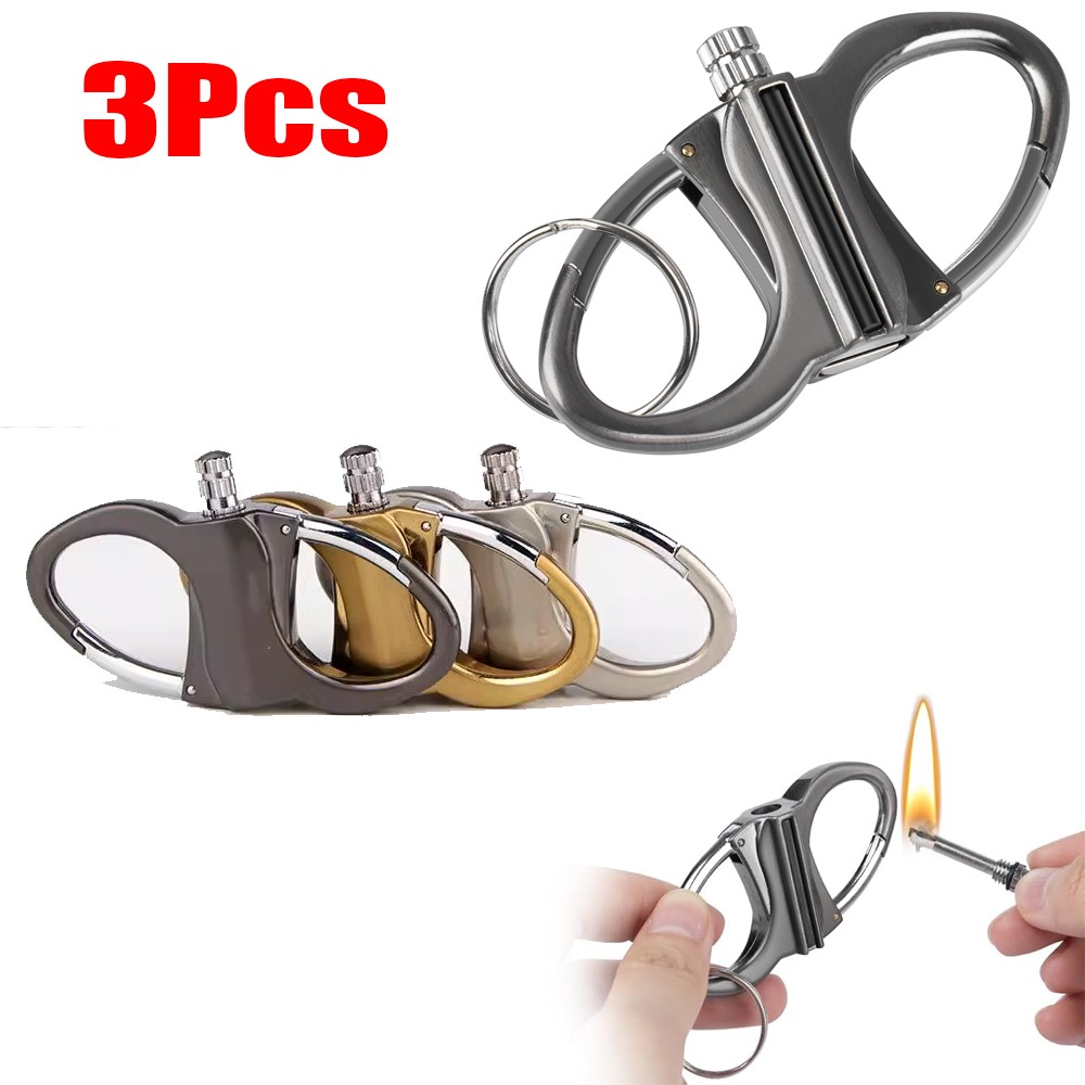 3Pcs Permanent Match Infinity Lighter with Multitool Keychain Lighter Pipe Metal