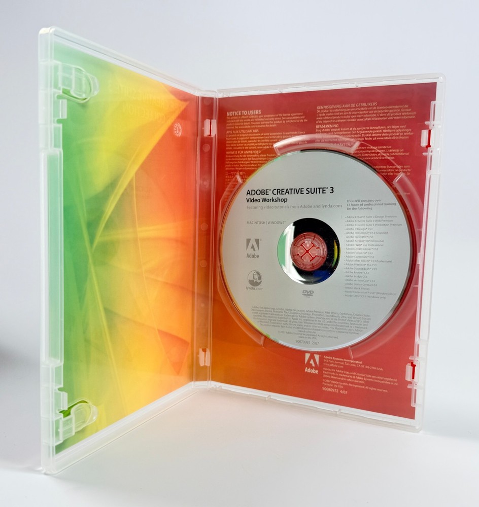Adobe Creative Suite 3 Master Collection CS3 Mac Complete w/ Discs Manuals