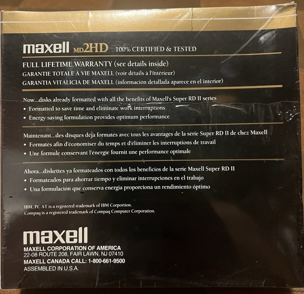 Maxell Floppy Disk MD2 HD 51/4 10-pcs