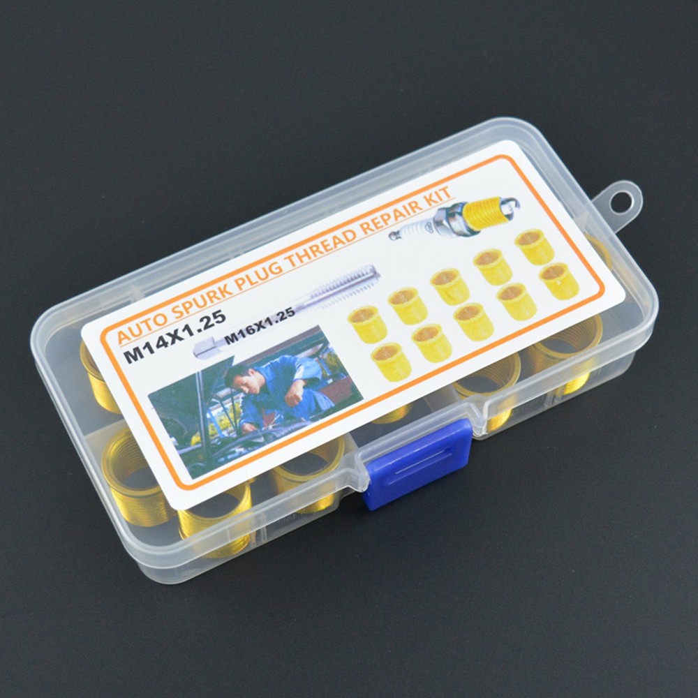 11PCS Universal Durable Spark Plug Thread Repair Tools Kit with M14x1.25 Inserts