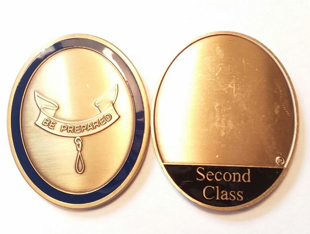 BSA Boy Scouts Second Class Oval Bronze Challenge Coin "Be Prepared" 2nd