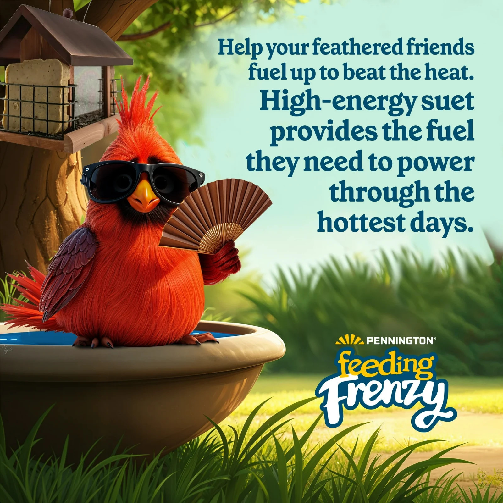 Pennington Fresh Wild Bird Suet - 8 Pack 11.75oz,Feeding Frenzy Berry Treat Cake