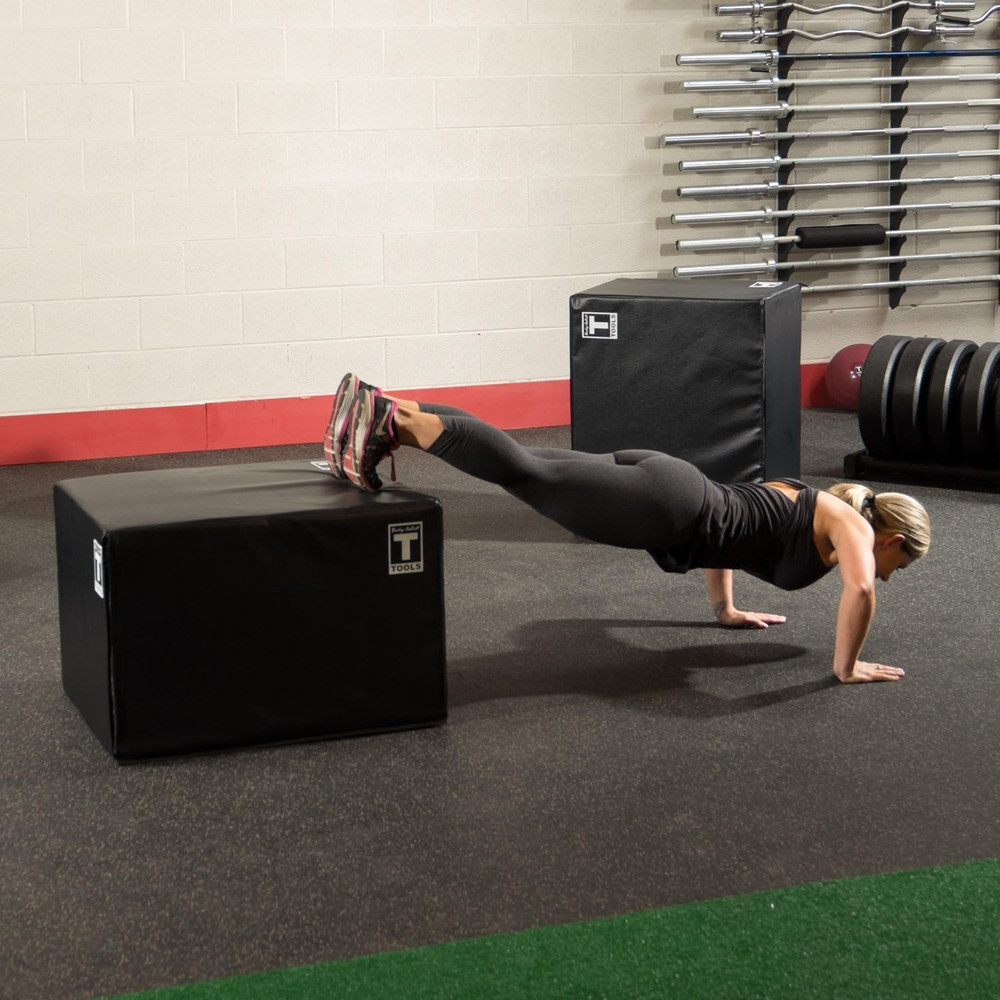 Body-Solid 3-Way Plyometric Box Set - Exercise, Jump, and Step up Boxes for Trai