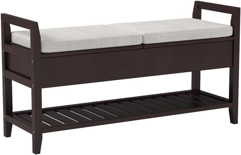 Vannes Espresso Storage Shoe Bench