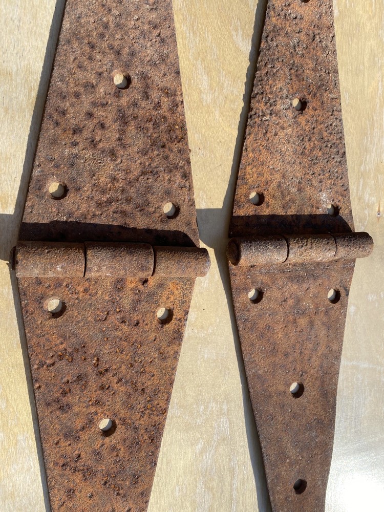 Antique Barn Door Hinges Pr Salvage Primitive Rustic Hardware