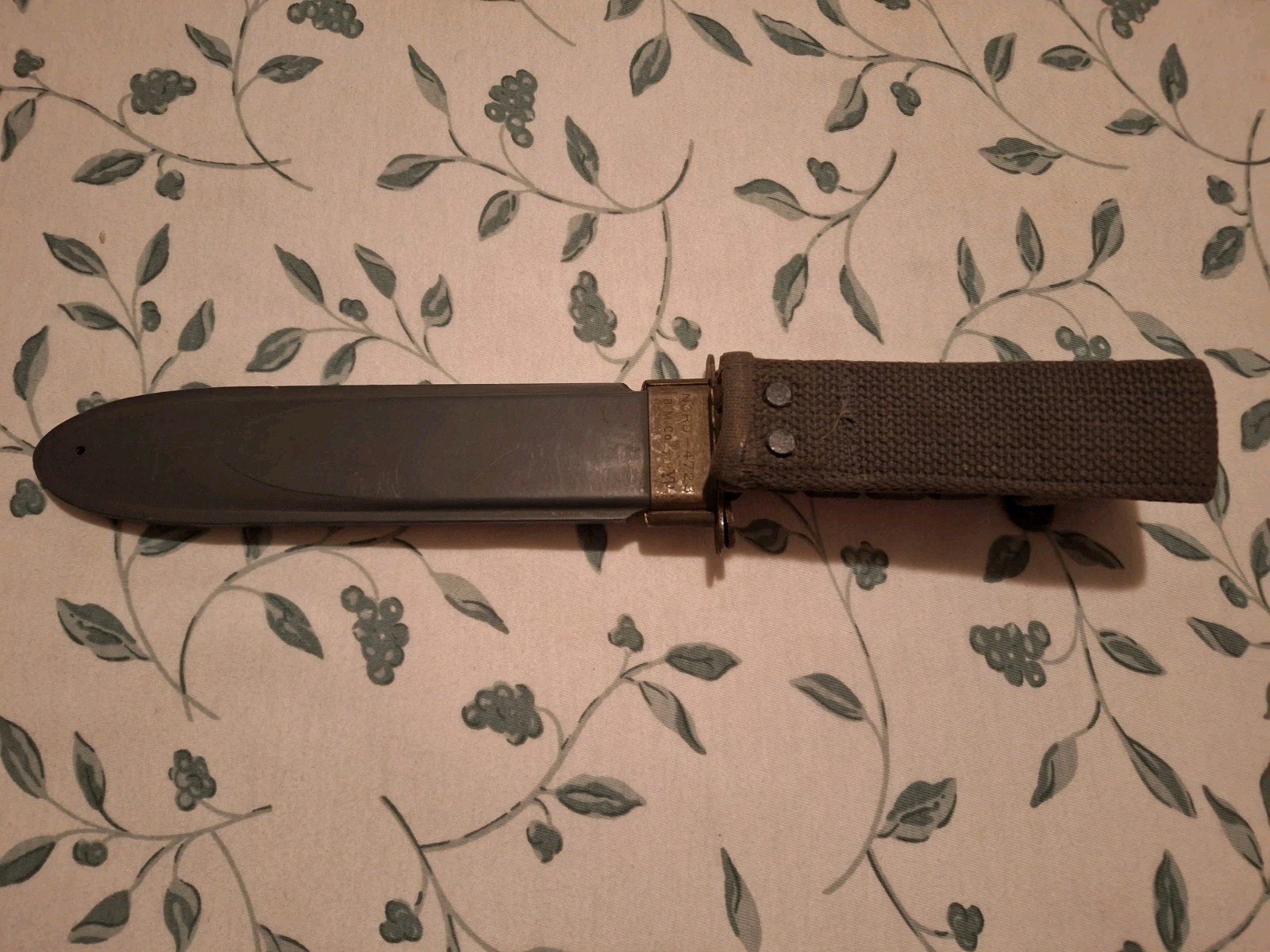 U.S. Navy WWII Era Camillus MKII Fighting Knife With Scabbard Used