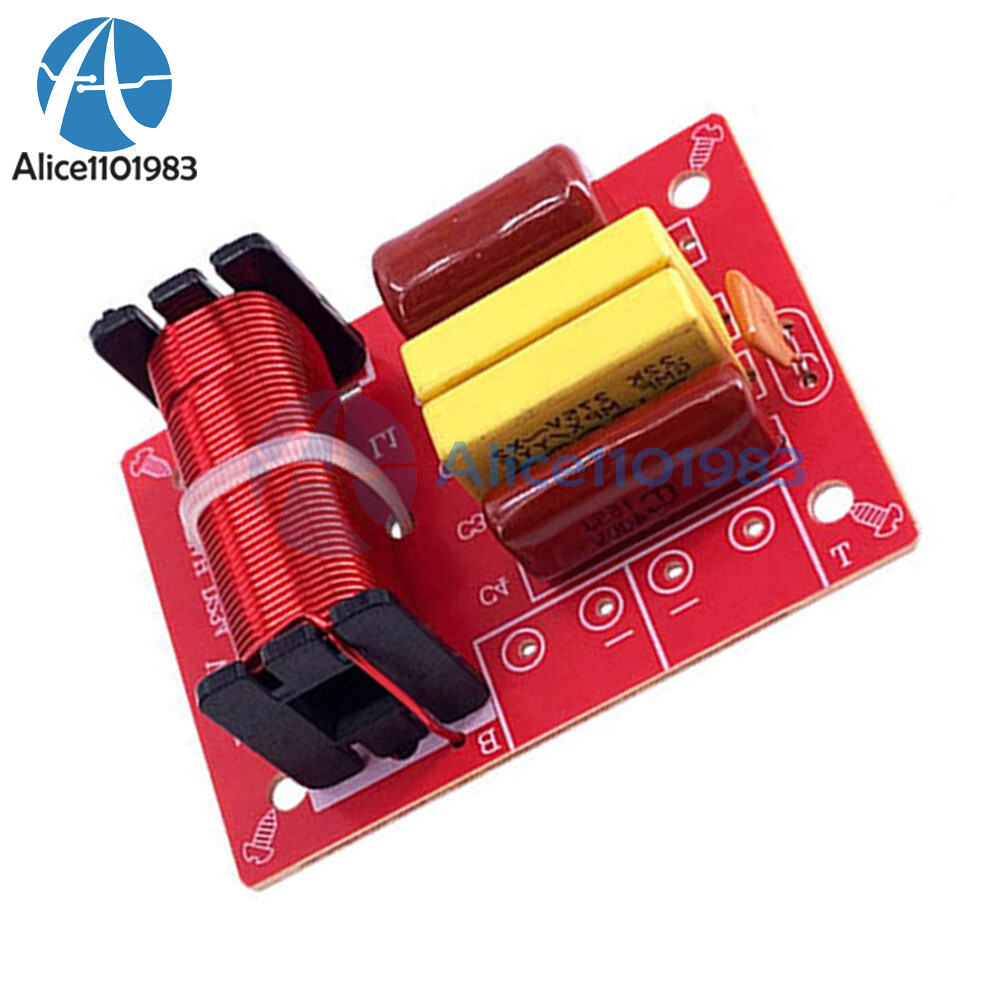 80W 2-Way Speaker Frequency Divider Hifi Audio Treble Bass Crossover Filter