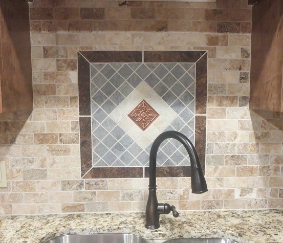 Custom made tile medallion & listello accents. Information Listing. Ebay store.