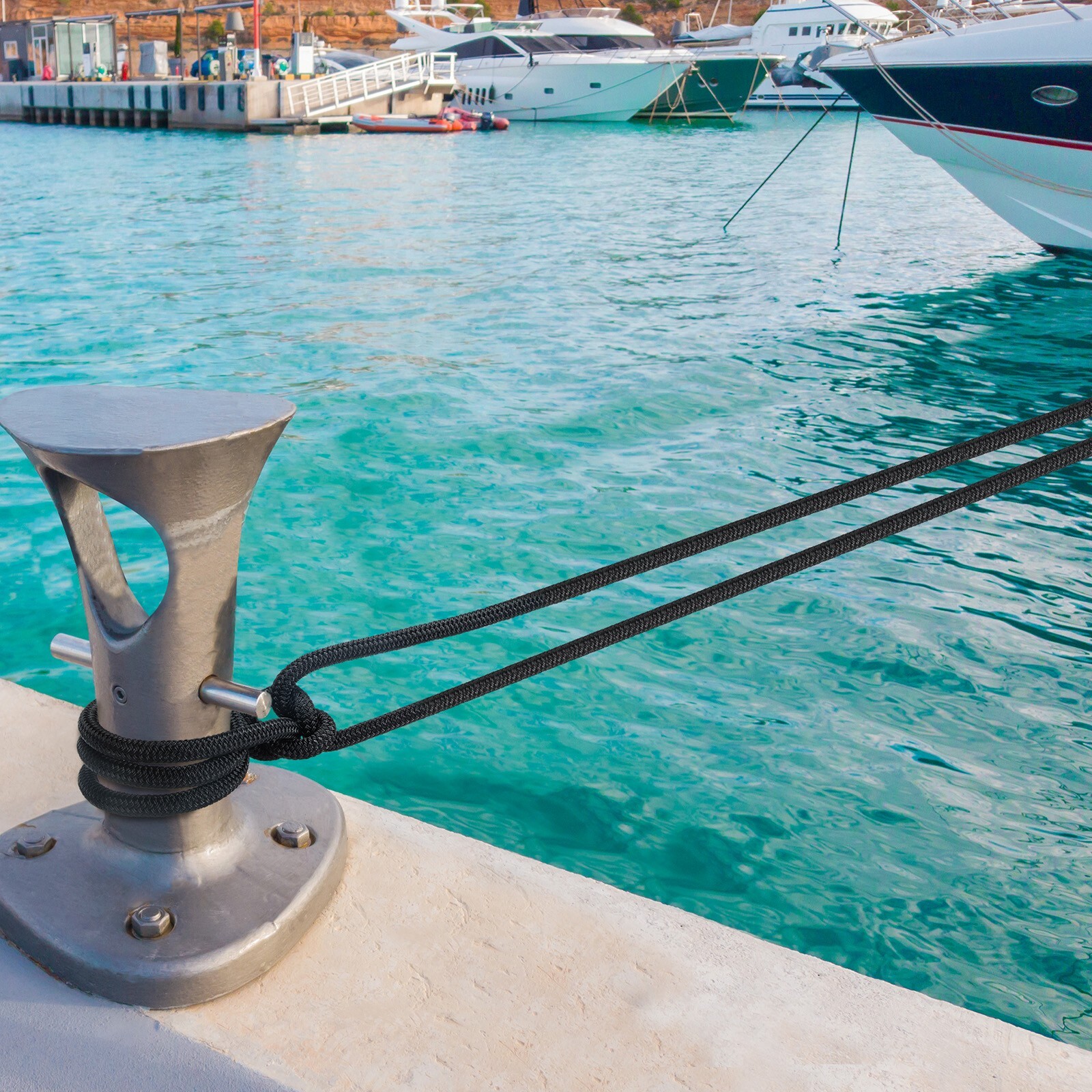 4 Pack 5/8 x 20 Dock Lines Nylon Rope for Boats Double Braided Boat Accessories