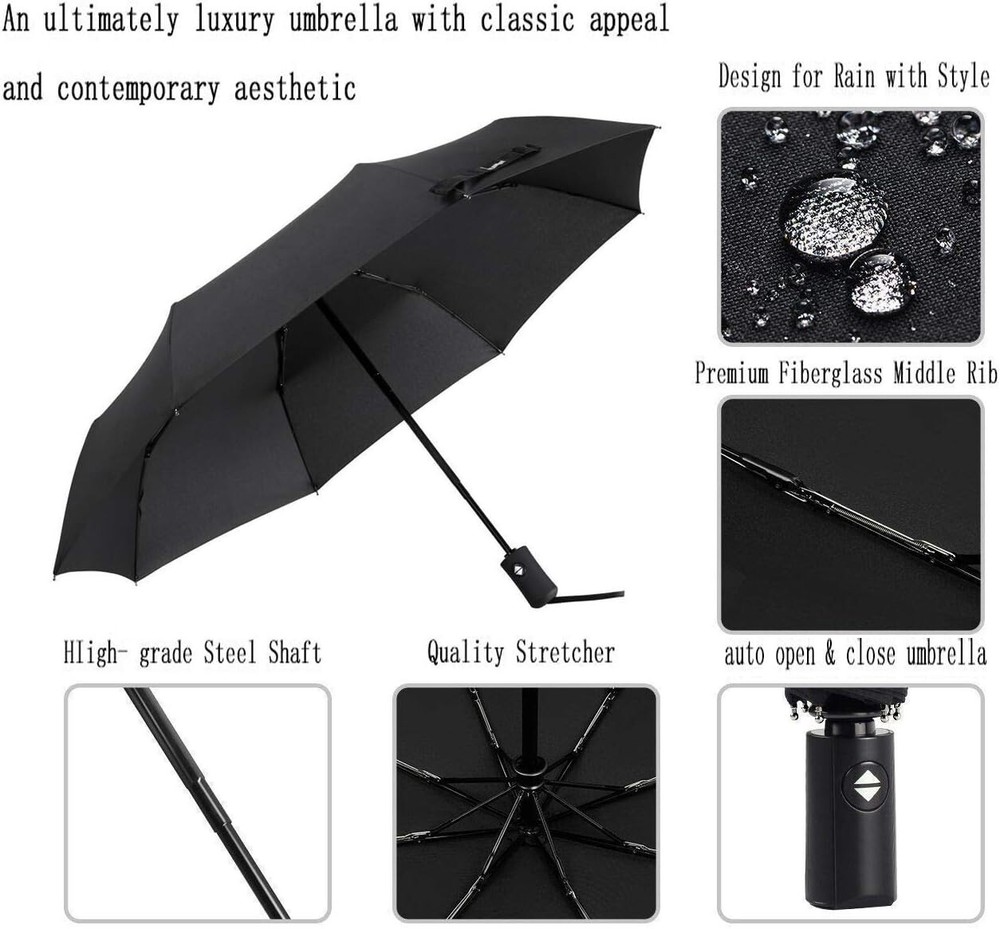 GLAMOUR COMPACT TRAVEL UMBRELLA - WINDPROOF-AUTO OPEN