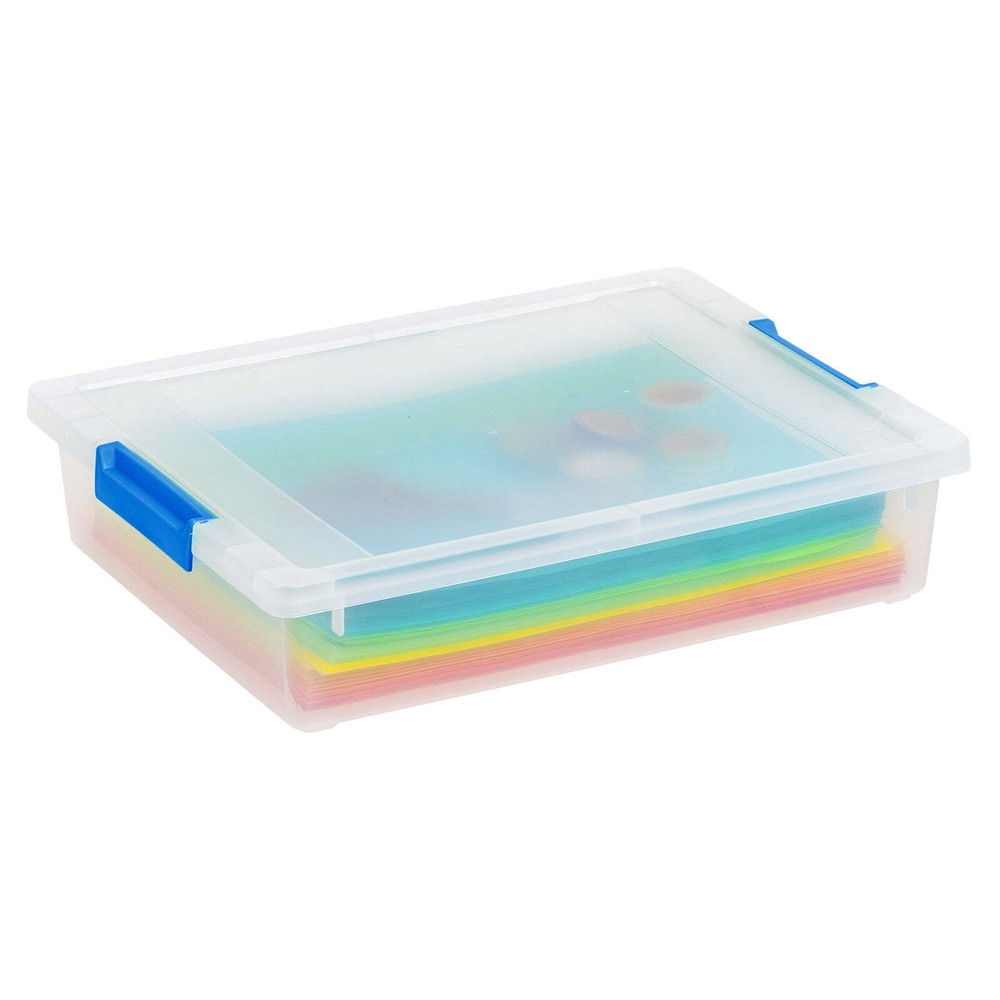 6 Qt. Plastic Storage Bins with Lids, Clear Containers, Latching Totes