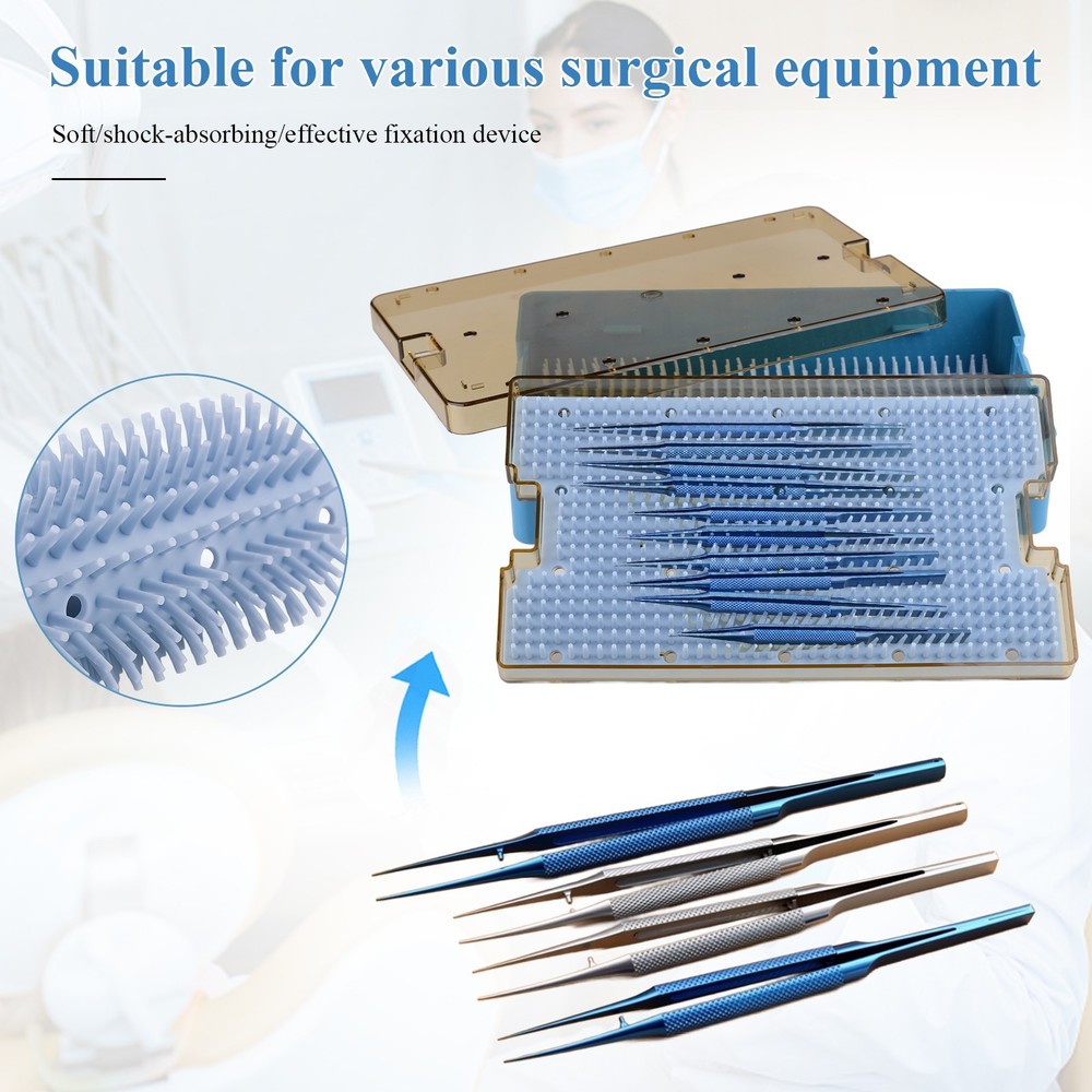 Double Layer Autoclavable Instrument Sterilization Tray Case Disinfection Box US