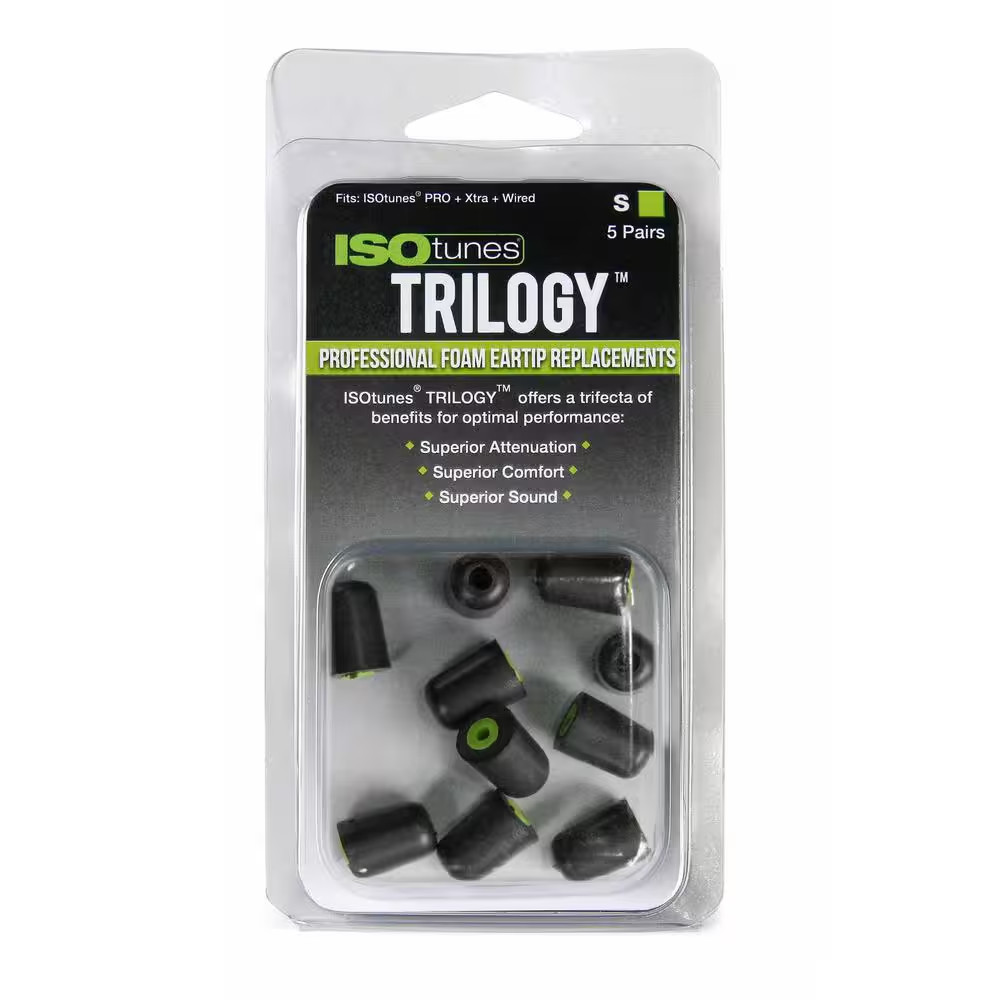 TRILOGY Small Foam Replacement Hearing Protection Eartips for Isotunes FREE, PRO