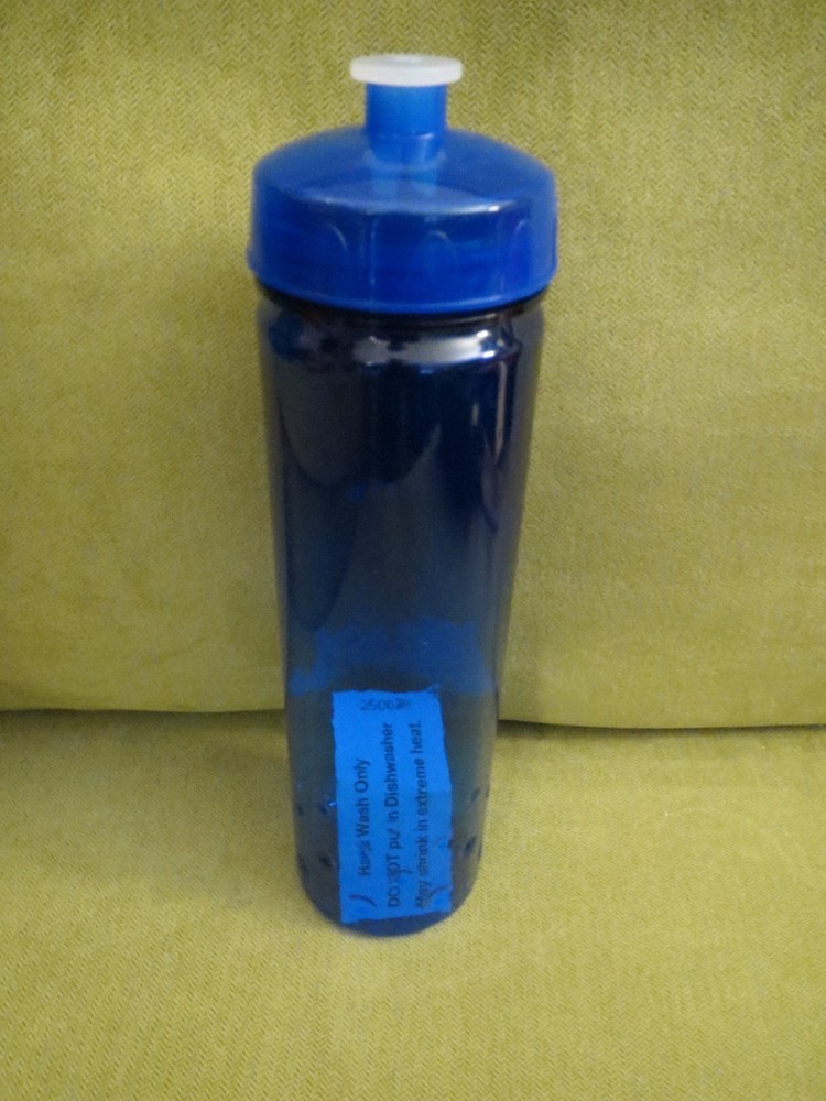 24oz Blue Translucent Plastic Water Bottle with Spectrum Logo