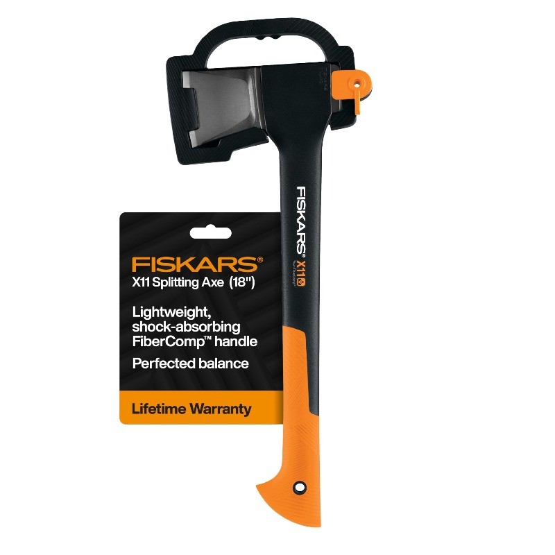 Fiskars X11 17" Splitting Hatchet for Small Logs, Shock-Absorbing Handle