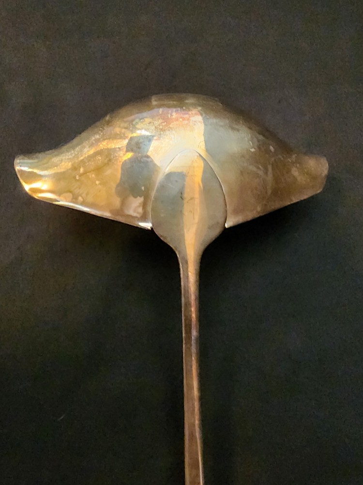 Vintage Oneida Silversmiths Punch Bowl Ladle Double Spout 16" Long B19