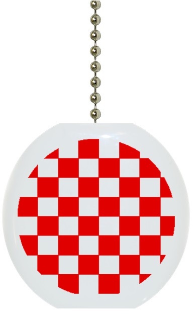 Red Checkered Solid CERAMIC Ceiling Fan Light Lamp Pull