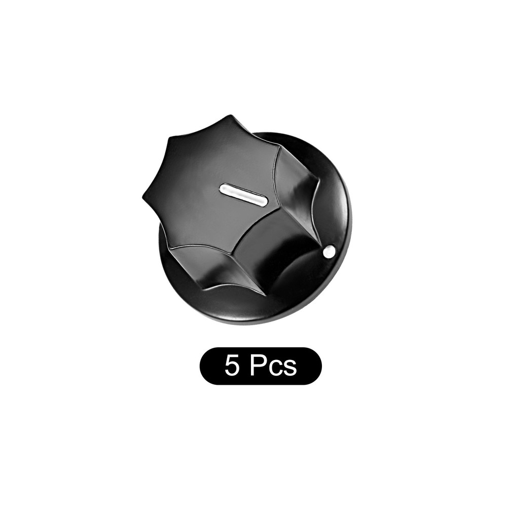 Potentiometer Control Knob Insert Shaft Switch Knobs 6mm/Black / 5Pcs