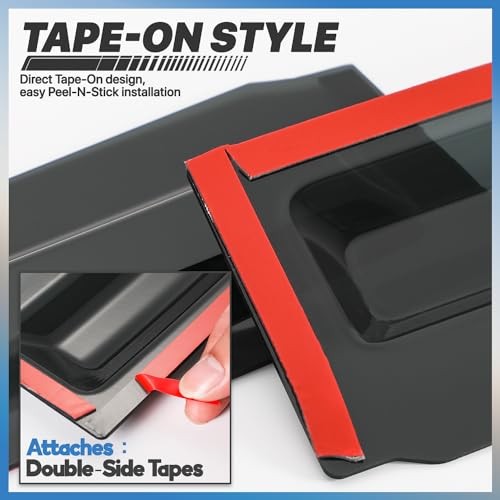Window Visor Shade Compatible with 07-09 Acura MDX, Tape-On Rain Guards
