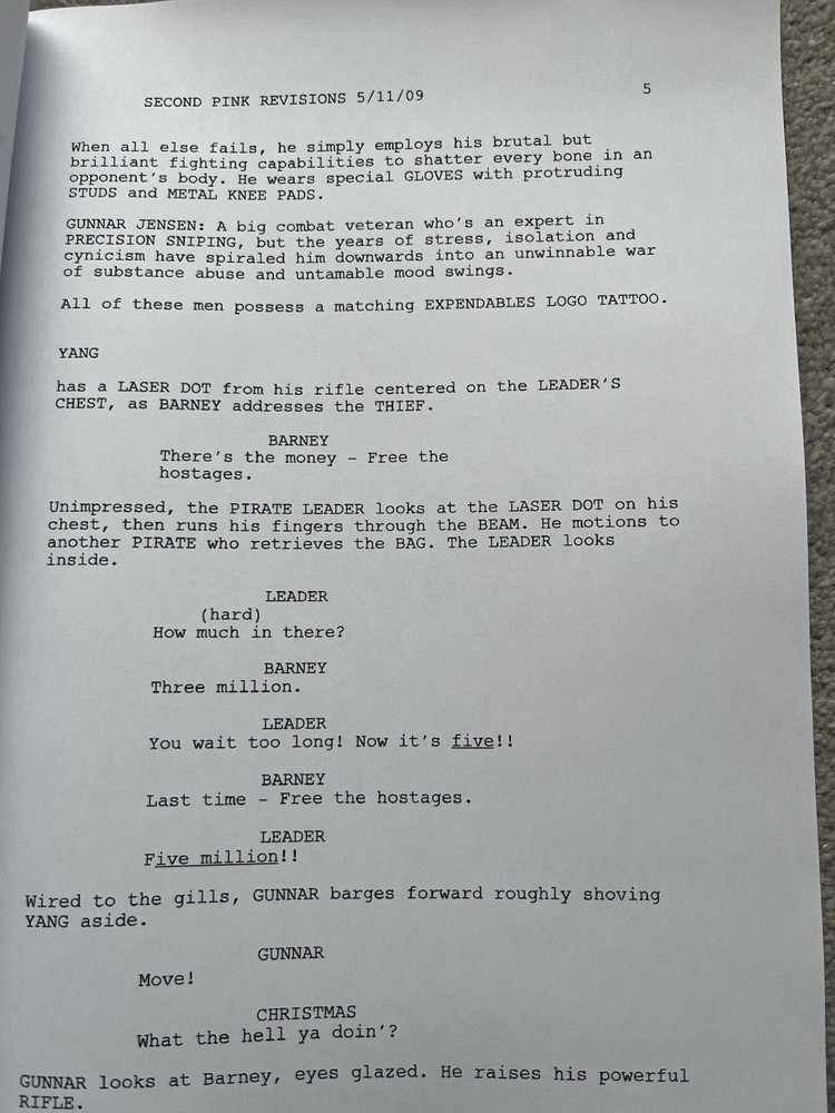 Jason Statham Signed The Expendables Screenplay / Script.