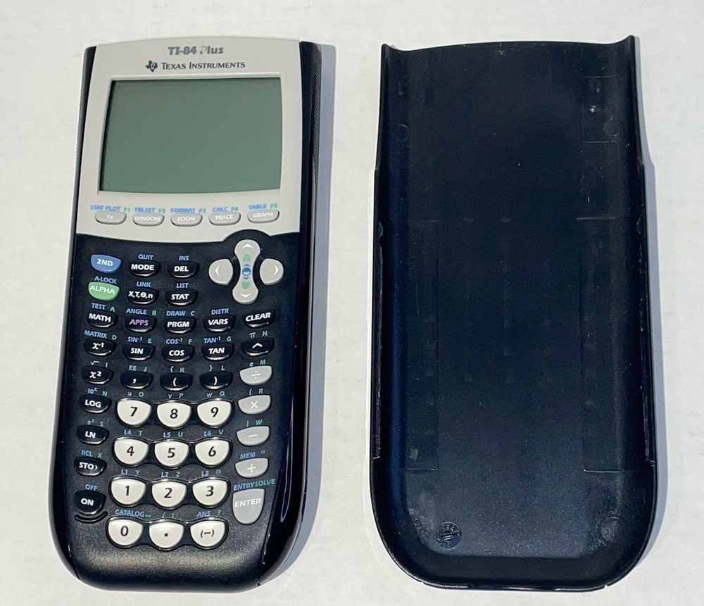 Texas Instruments TI-84 Plus Graphing Calculator w Cable TESTED WORKING
