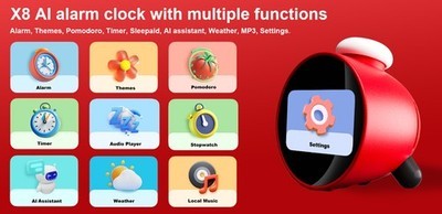 Bluetooth 5.0 WiFi AI Smart Clock Display Speaker Clock Connection