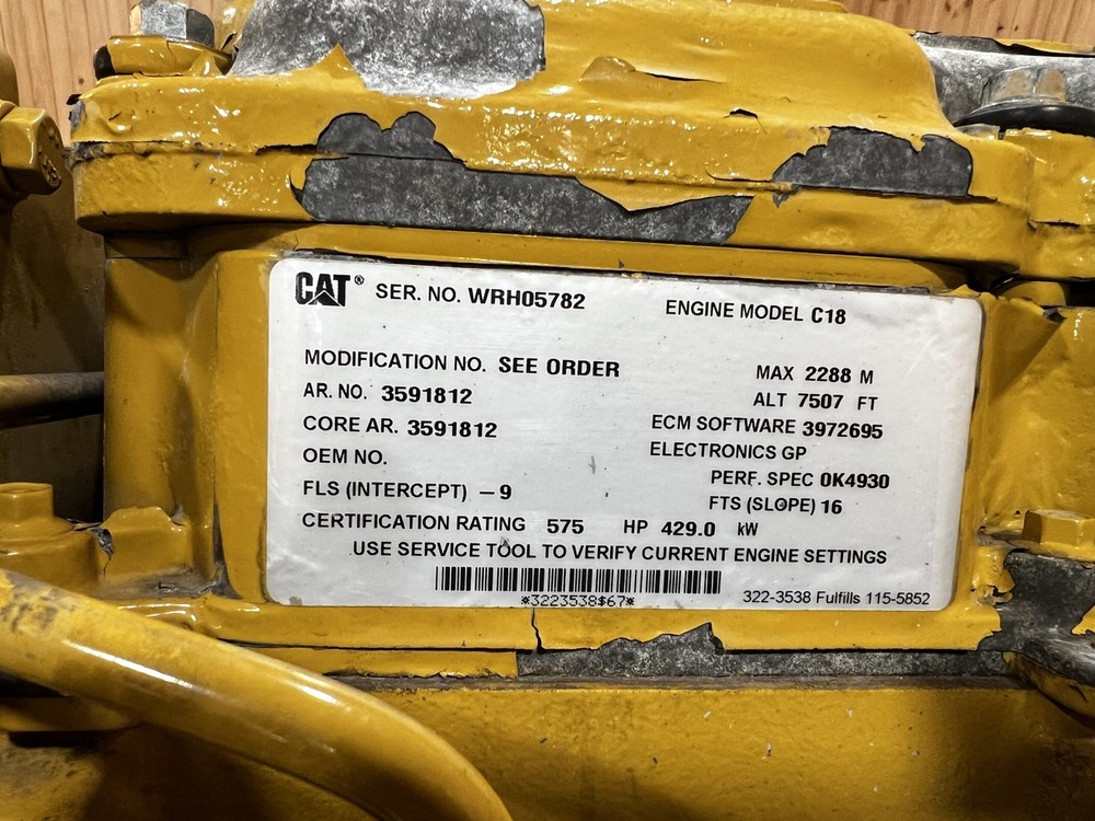 C18 CAT Industrial Engine, 630 HP Engine, Year -2014