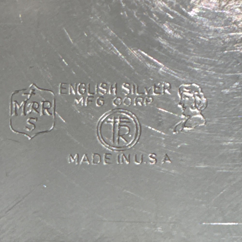 English Silver Mfg Corp Silver Plate Ornate Round Tray, Approx. 15”