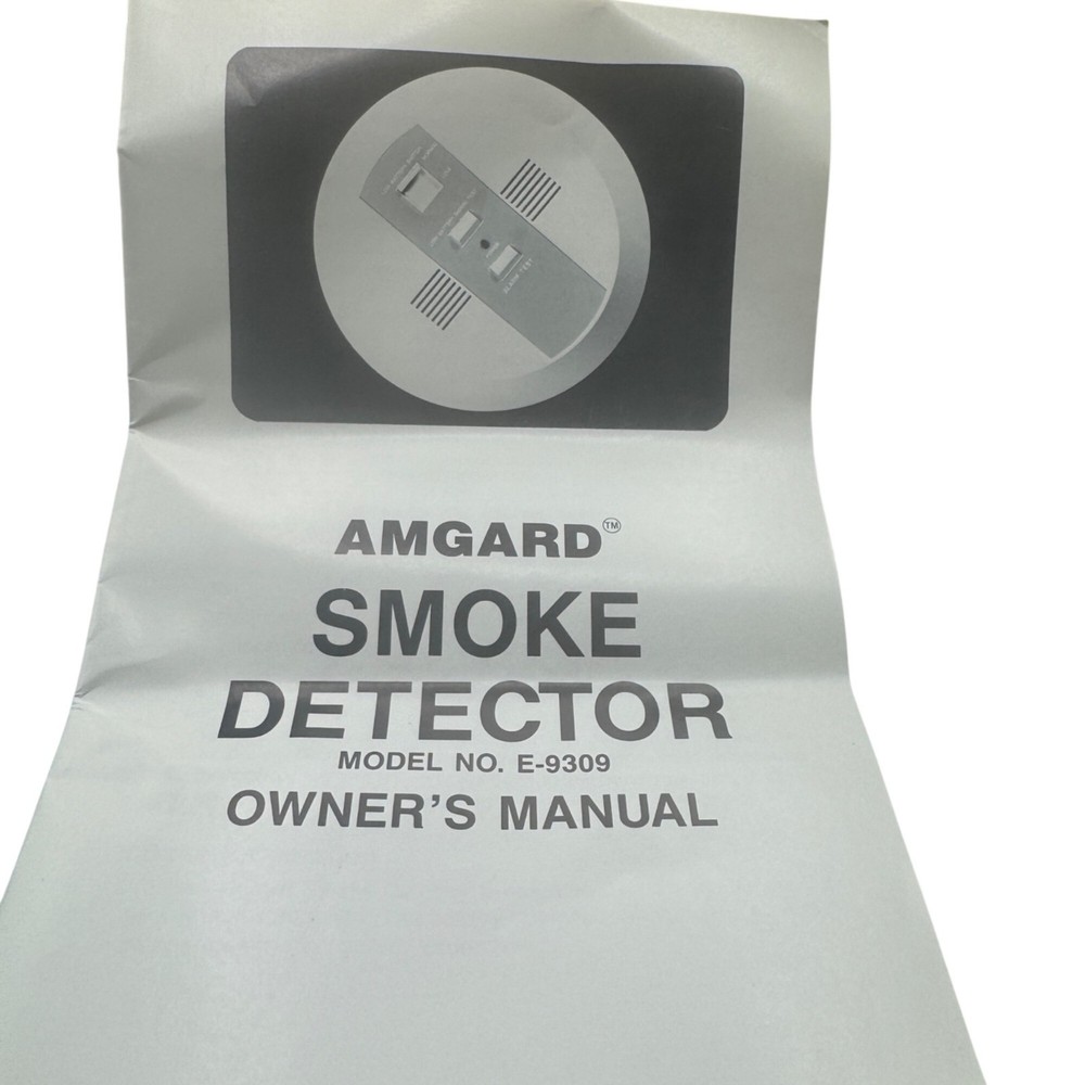 Amgard Smoke Detector Model E9309 Battery Operated Ceiling Mount Adjustable