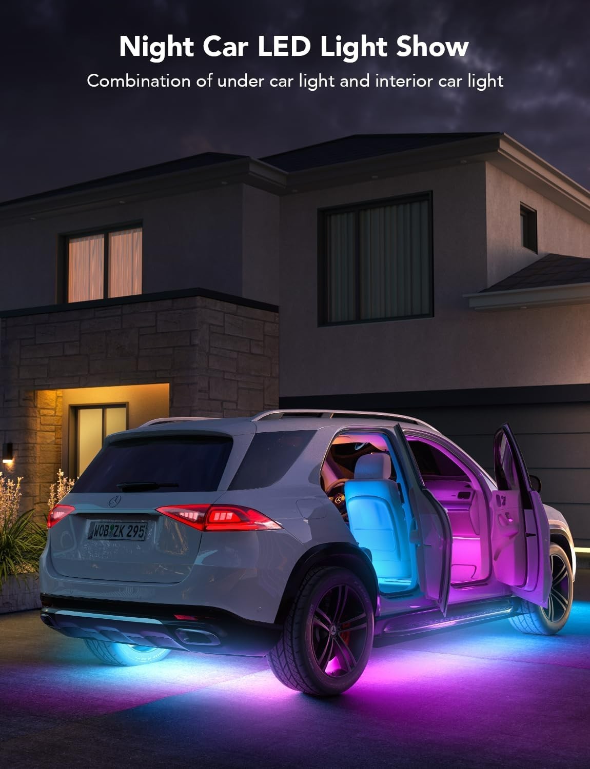Car Underglow Lights, 8 pcs RGBIC Under Car Lights with 16 Million Colors and 45