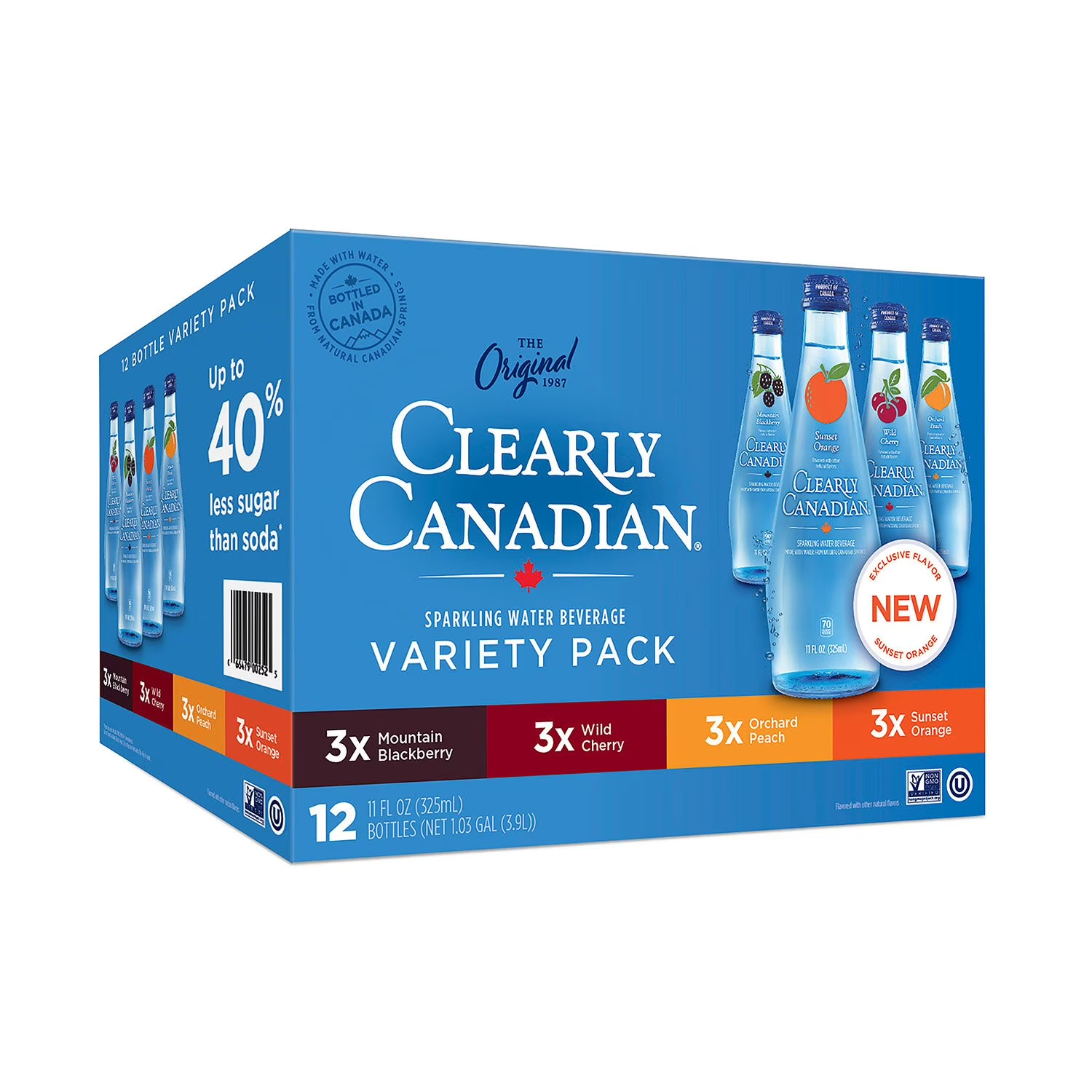 Clearly Canadian Variety Pack Sparkling Water, 11 fl.oz (12 Pack) SAMEDAY SHIPP!