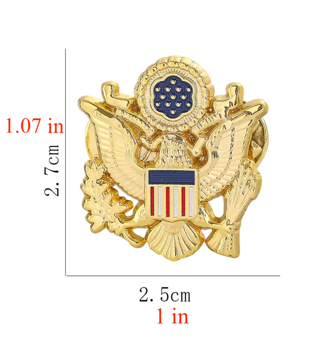 USA Coat of Arms Lapel Pin American Eagle Gold Brooch
