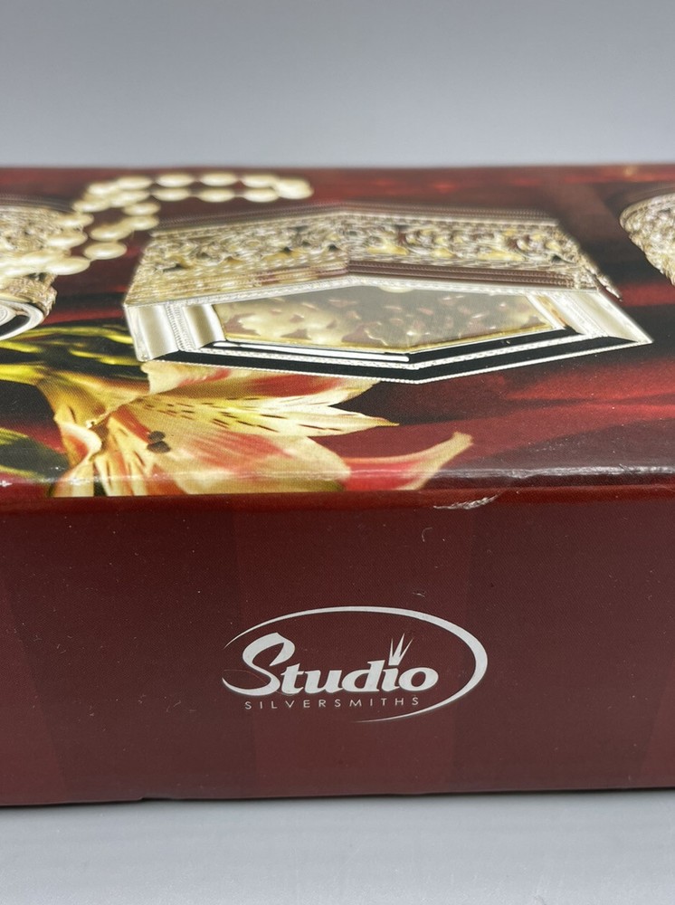 Studio Silversmiths Silver Plated Jewelry Boxes Set of 3 Matching Item #43022