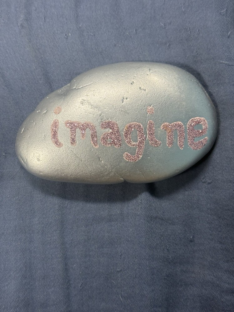 Painted silver rock imagine painted pink