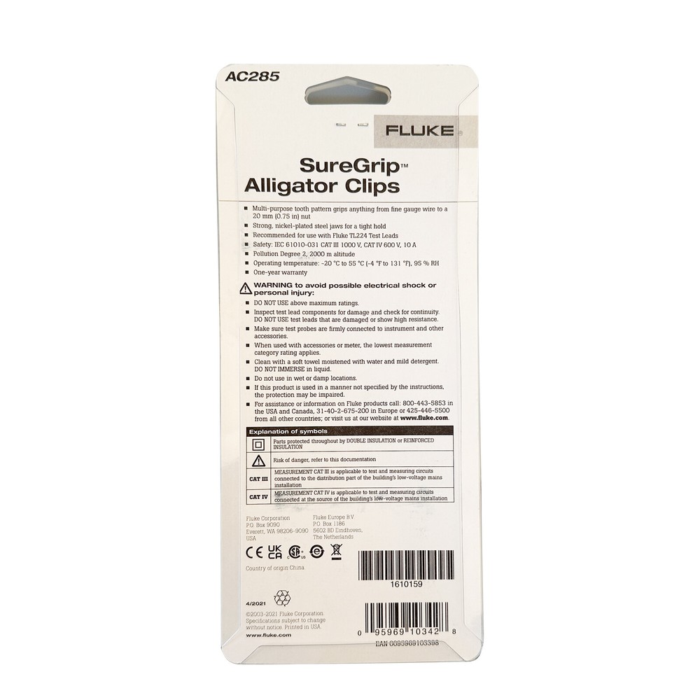 Fluke AC285 SureGrip Alligator Clips