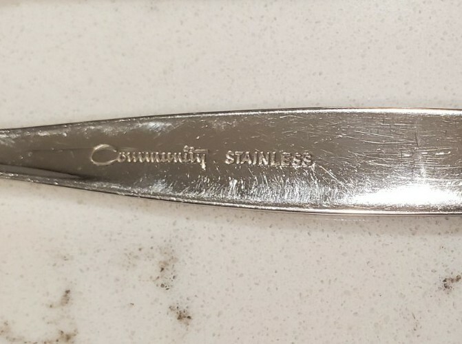 Community VENETIA 6 Dinner Knives Stainless + Fork