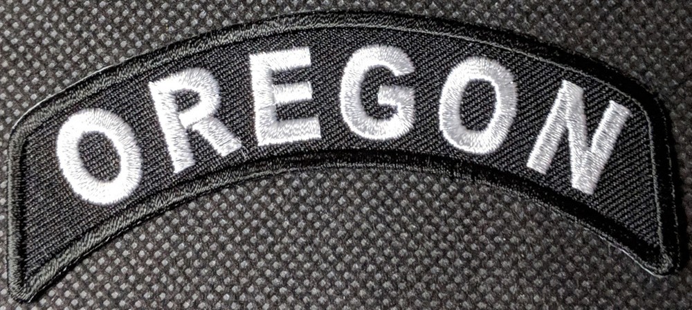 Oregon Mini Rocker Embroidered Biker Patch