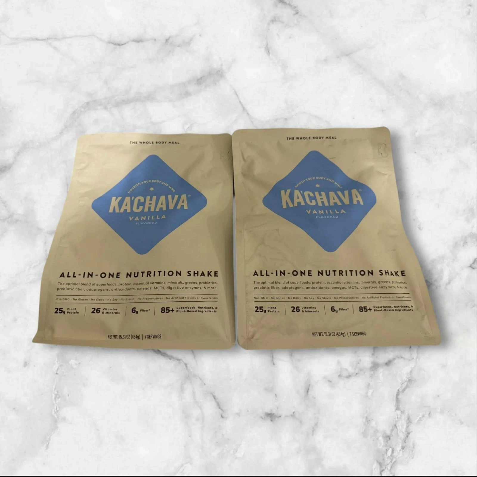 FOR 2 BAGS KA’CHAVA VANILLA ALL IN ONE NUTRITION SHAKE 15.31 Oz Kachava 10/26+